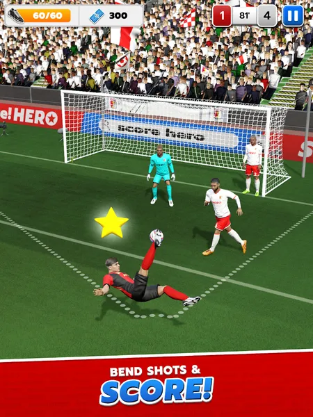 Score Hero attacking move aimed with the mouse at desktop resolution